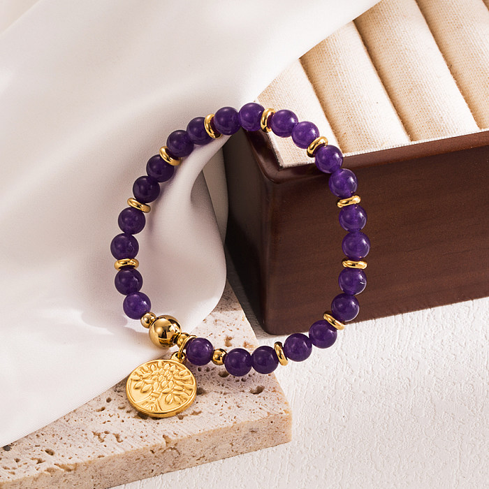 IG-Stil-Kreuz-Runde-Edelstahl-Imitat-Perlen-Synthetik-Perlen-Beschichtung vergoldete Armbänder