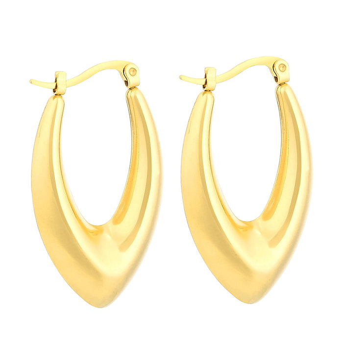 1 Pair Modern Style Simple Style Solid Color Plating Stainless Steel  18K Gold Plated Earrings