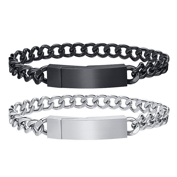 Bracelets plaqués or 18 carats en acier inoxydable de couleur unie de style simple punk