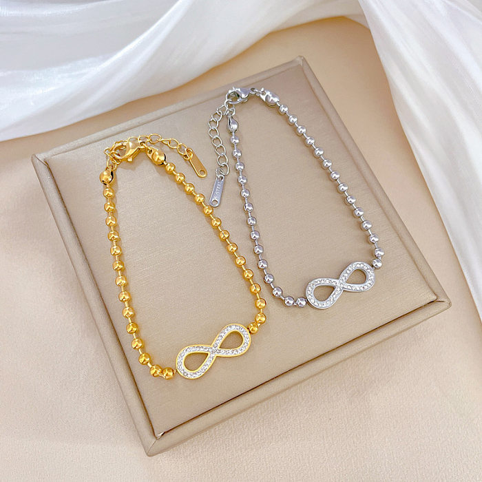 Bracelets en diamants artificiels avec incrustation d'acier et de titane Sweet Infinity