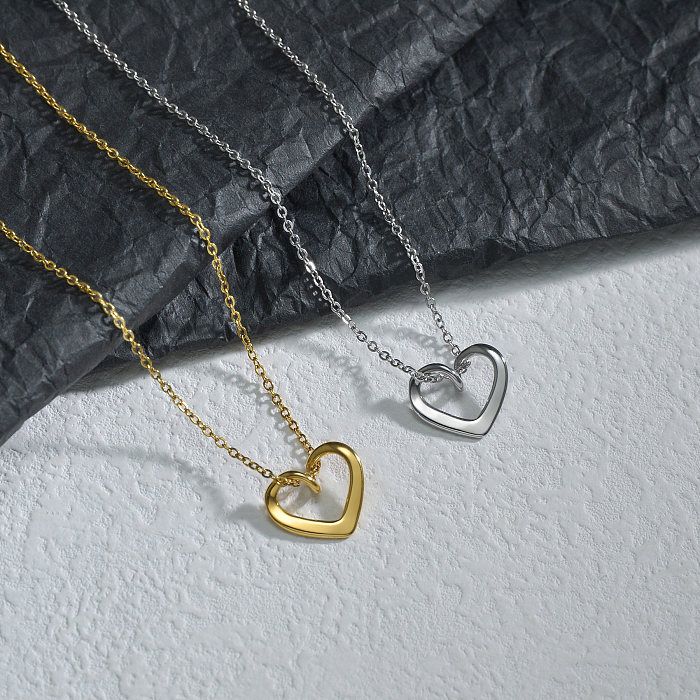 Simple Style Heart Shape Stainless Steel  Necklace Plating Stainless Steel  Necklaces