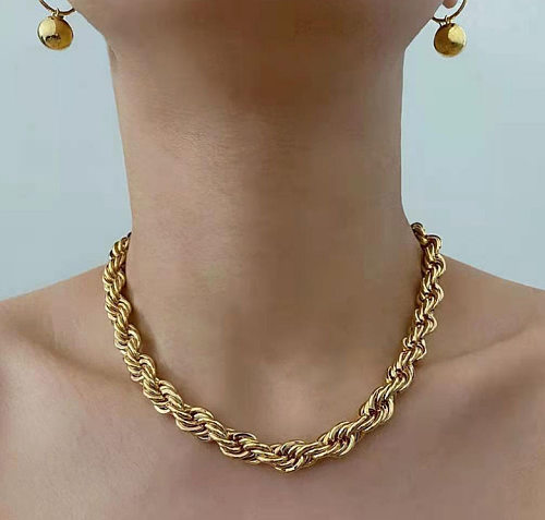 Wholesale Jewelry Coarse Twist Stainless Steel Necklace jewelry