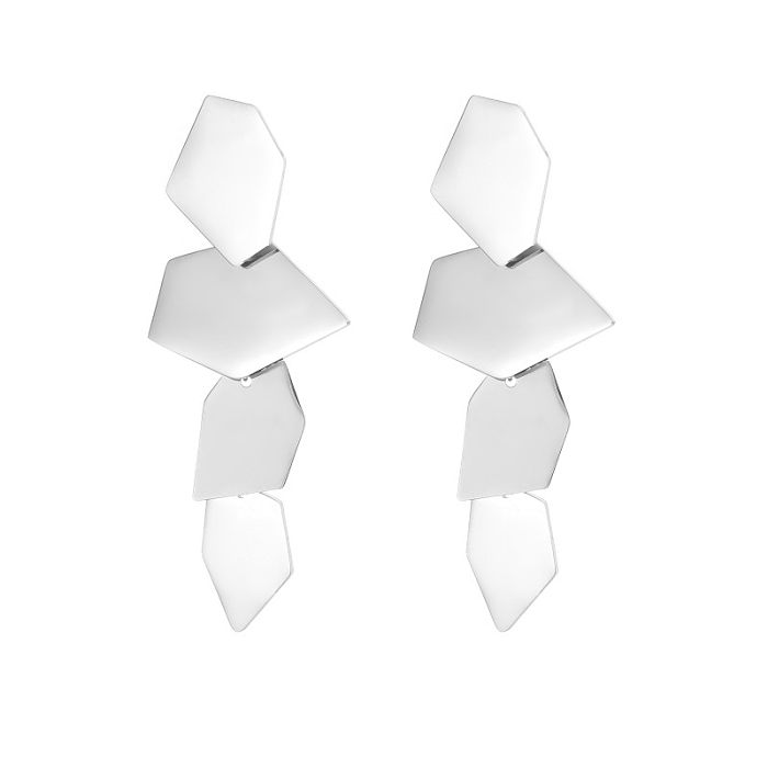 1 Pair Simple Style Irregular Polishing Stainless Steel  Drop Earrings