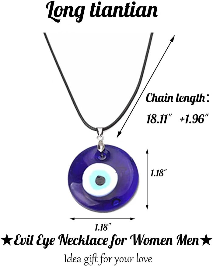 Retro-Halskette aus Edelstahl mit geometrischem Auge, die Halsketten aus Edelstahl verbindet
