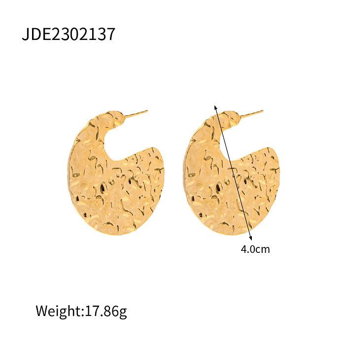 1 Paar INS-Stil, koreanischer Stil, geometrische Edelstahl-Beschichtung, 18 Karat vergoldete Ohrstecker