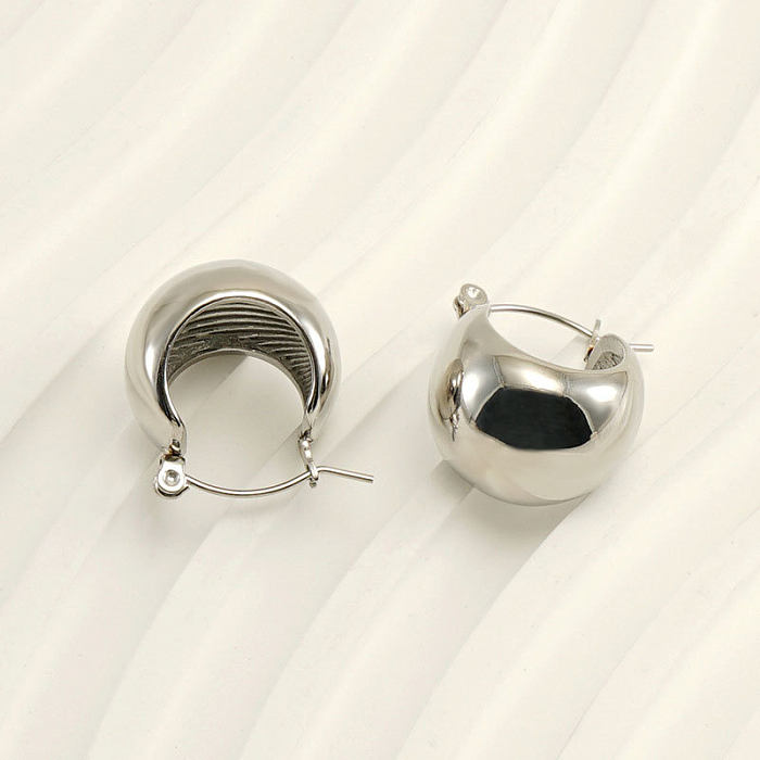 Modische U-förmige Ohrringe mit Edelstahlbeschichtung, 1 Paar