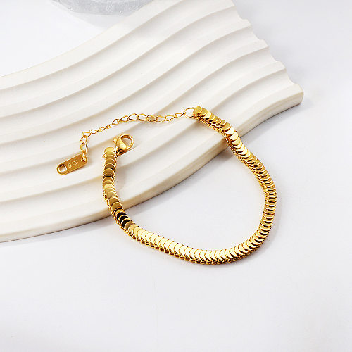 Bracelets de placage en acier inoxydable de couleur unie de style simple 1 pièce