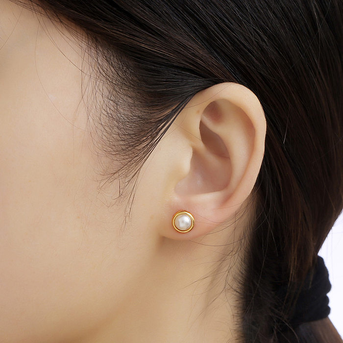 Sweet Flower Stainless Steel Ear Studs Stainless Steel  Earrings 1 Piece