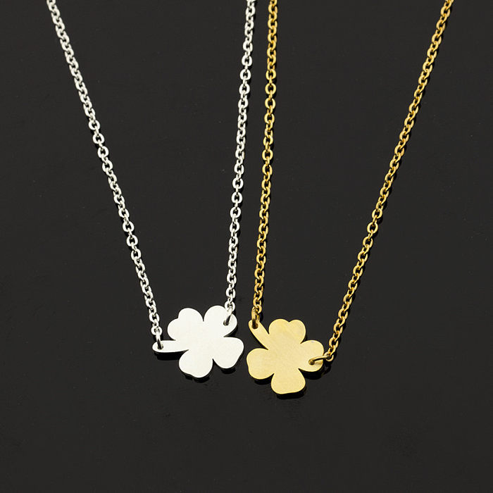 Vier Blütenblätter, dreiblättriges Armband, Edelstahl, Glücksarmband im Großhandel