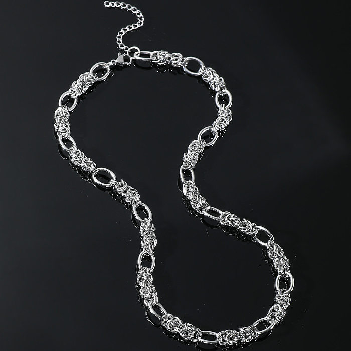 Hip-Hop Solid Color Stainless Steel Polishing Necklace