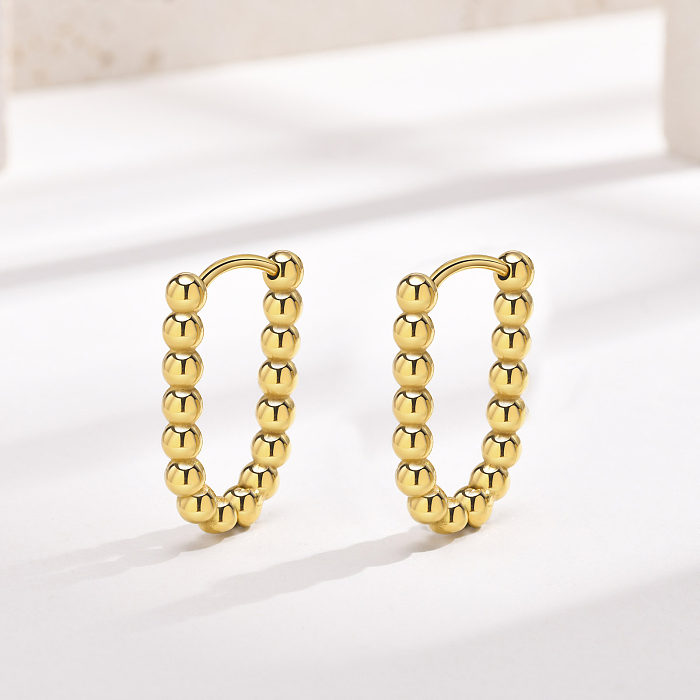 1 Pair IG Style Simple Style U Shape Plating Stainless Steel  18K Gold Plated Earrings