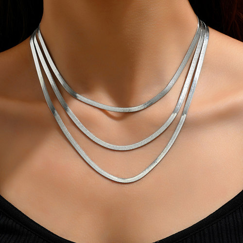 Retro Solid Color Stainless Steel Necklace