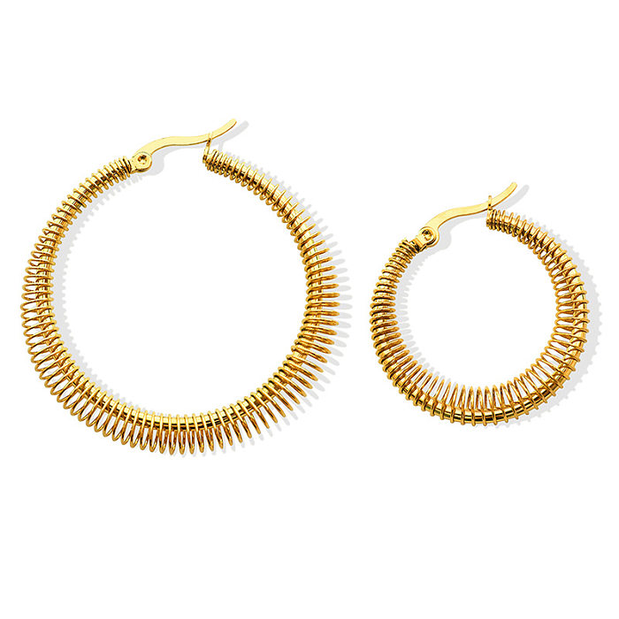 Ethnic Style Circle Stainless Steel Plating Earrings 1 Pair