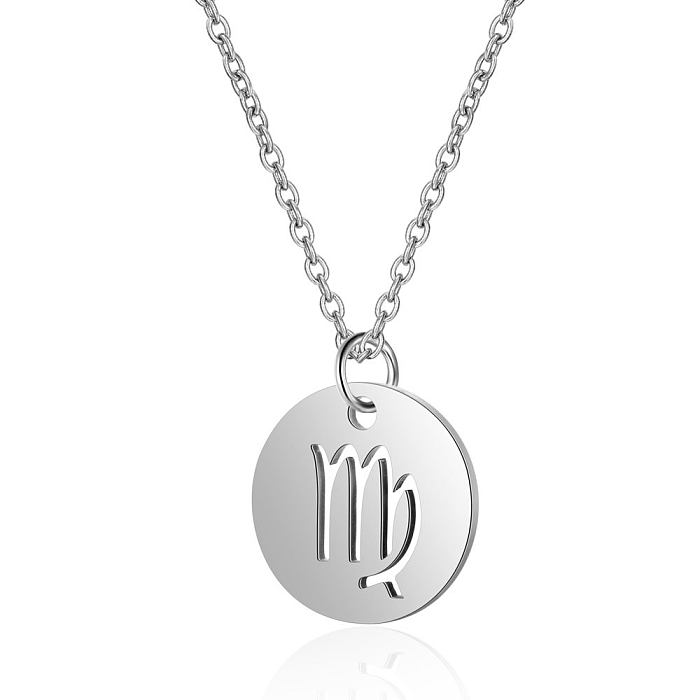 Simple Style Constellation Stainless Steel  Pendant Necklace In Bulk