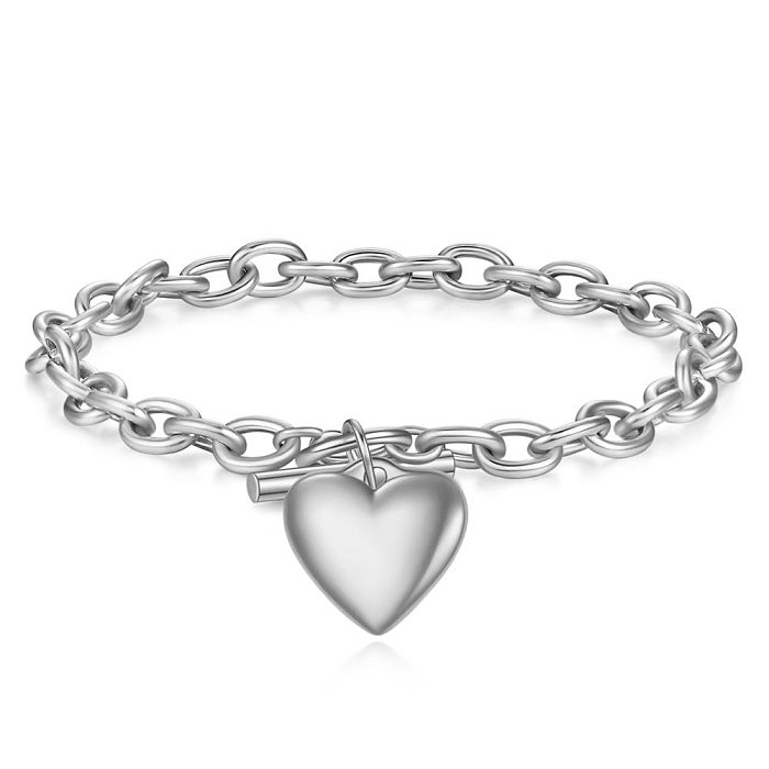 Fashion Heart Shape Titanium Steel Bracelets 1 Piece