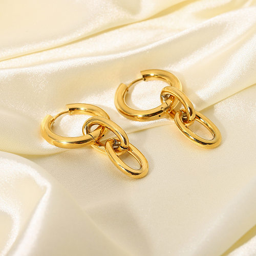 Wholesale Fashion 18K Gold-plated Stainless Steel  Gold Chain Earrings jewelry