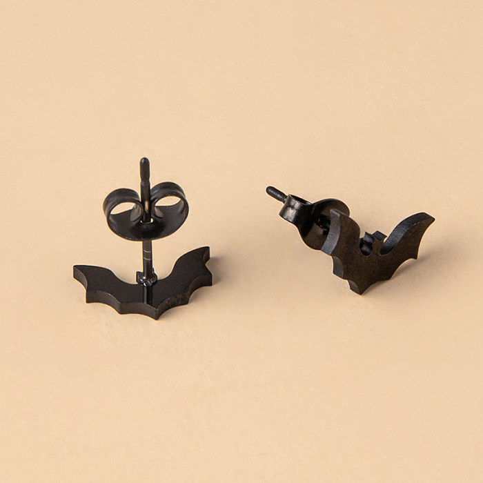 Simple Style Bat Stainless Steel  Ear Studs 1 Pair