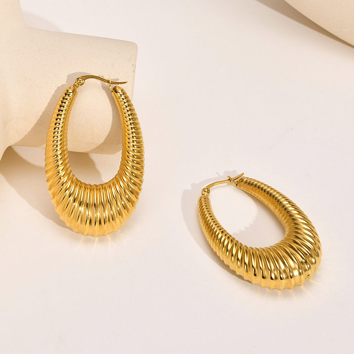 Fashion Solid Color Stainless Steel  Plating Earrings 1 Pair