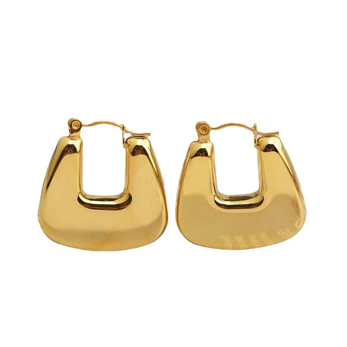 1 Pair Simple Style U Shape Plating Stainless Steel  Earrings
