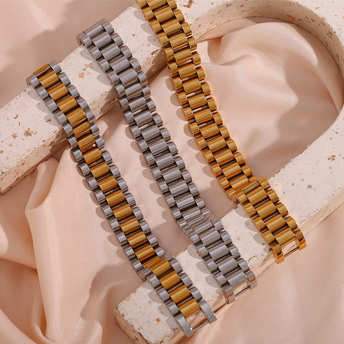 Modische geometrische Armbänder mit Edelstahlbeschichtung, 1 Stück