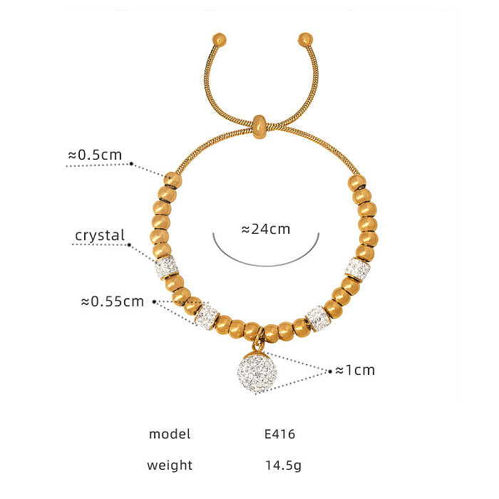 Streetwear Palm Heart Shape Eye Titanium Steel Plating Inlay Rhinestones Bracelets