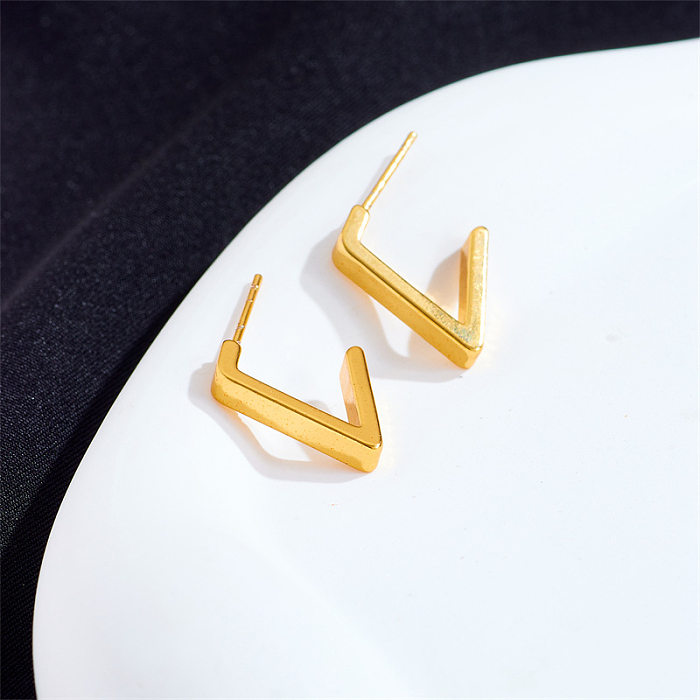 1 Pair Simple Style Streetwear Irregular Stainless Steel Ear Studs