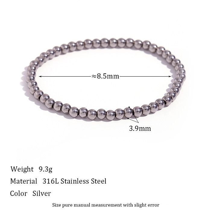 Fashion Round Stainless Steel Beaded Bracelets