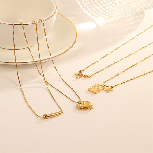 IG Style Simple Style Butterfly Stainless Steel  Plating Inlay Acrylic Gold Plated Necklace