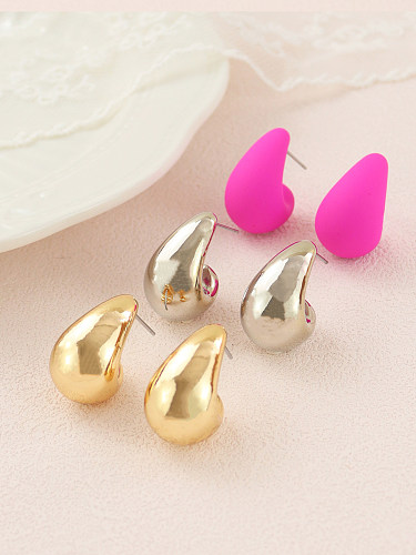 1 Set Simple Style Water Droplets Irregular Stainless Steel  Ear Studs