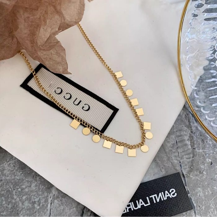Simple Style Round Stainless Steel Plating Gold Plated Necklace