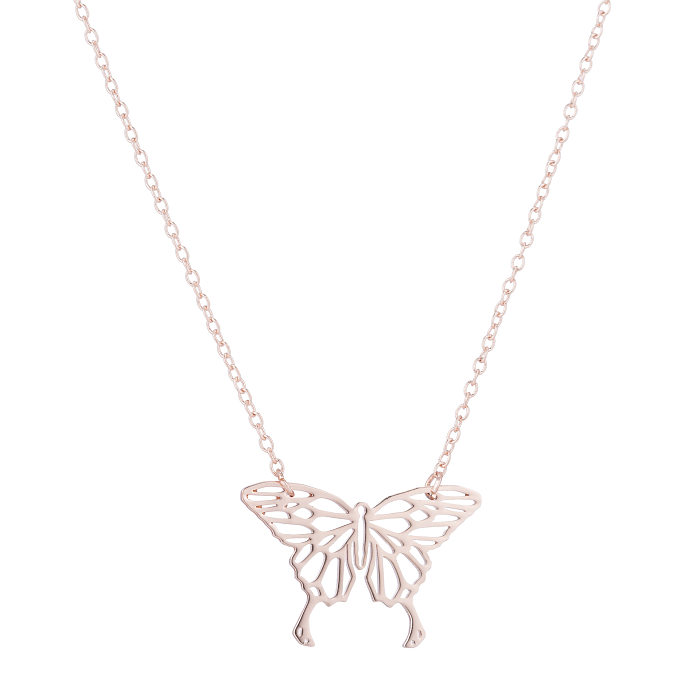 Schlichte Schmetterlings-Halskette mit Edelstahlbeschichtung