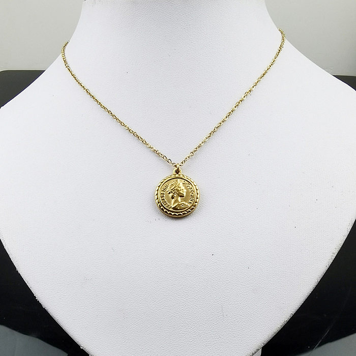 Collier pendentif en forme de cœur et de lune, Streetwear, plaqué en acier inoxydable