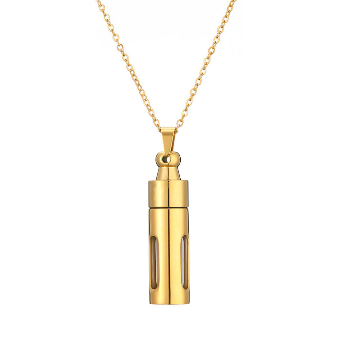 Hip-Hop Streetwear Geometric Stainless Steel  18K Gold Plated Pendant Necklace