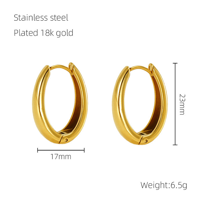 1 Pair Elegant Glam Retro U Shape Polishing Plating Stainless Steel  18K Gold Plated Earrings