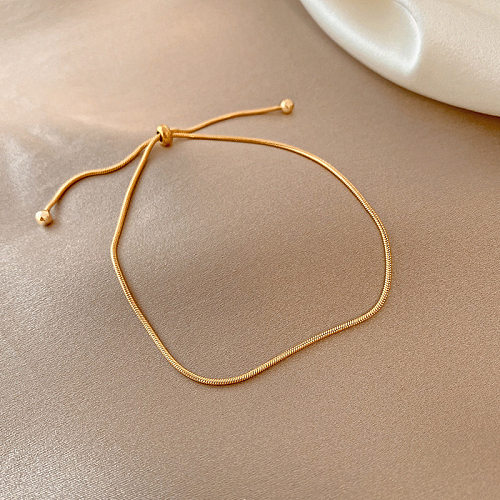 Bracelet de perles de taille réglable en titane doré rétro simple