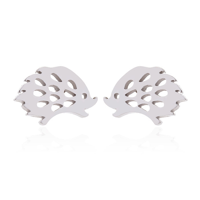 Modische Igel-Ohrringe für Damen aus Edelstahl ohne eingelegte Ohrstecker aus Edelstahl