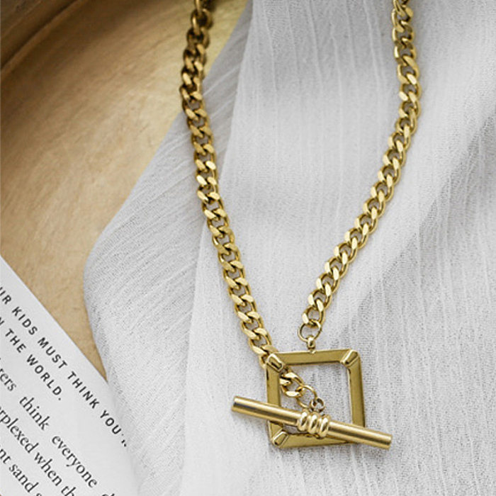 Clavicle Chain Thick Chain Female Simple Versatile Buckle Stainless Steel Necklace