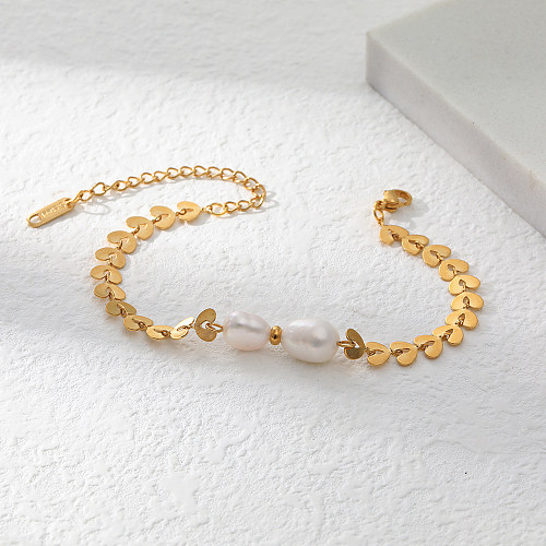 Fashion Solid Color Stainless Steel Bracelets Pearl Stainless Steel Bracelets 1 Piece