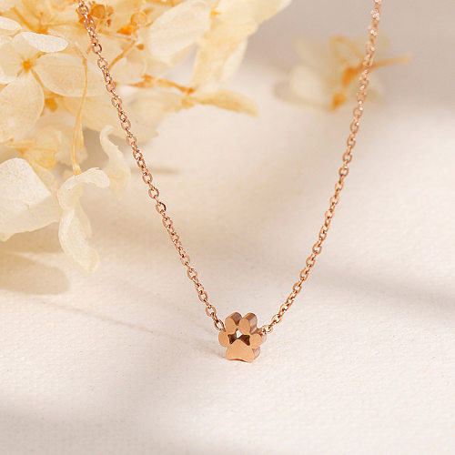 Simple Style Korean Style Animal Paw Print Stainless Steel Plating Bracelets Earrings Necklace