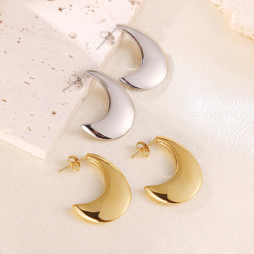 1 Pair Simple Style Solid Color Polishing Stainless Steel  Ear Studs