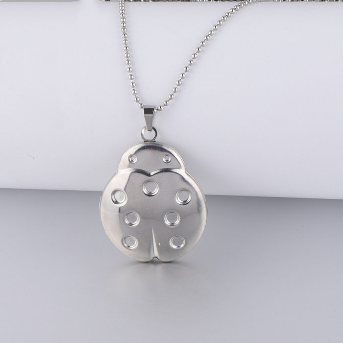 Collier pendentif rectangulaire en forme de cœur, Style Simple, fleur, placage de polissage en acier inoxydable
