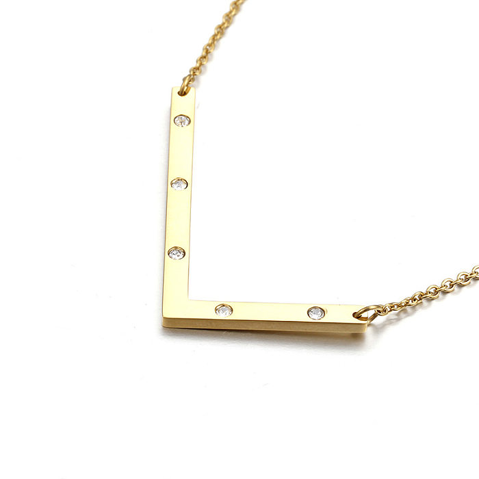 Kalen Neue Mode-Halskette, 26 Perlen, Buchstabendruck, Gold-Halskette, europäische und amerikanische beliebte Verzierung, Amazon-Quellen