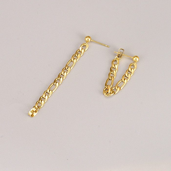 Fashion Solid Color Stainless Steel Ear Studs Plating Chain Stainless Steel  Earrings