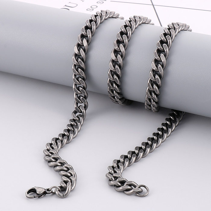 Hip-Hop Punk Solid Color Stainless Steel Necklace