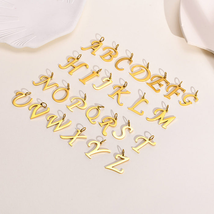 Simple Style Letter Stainless Steel  Plating Charms