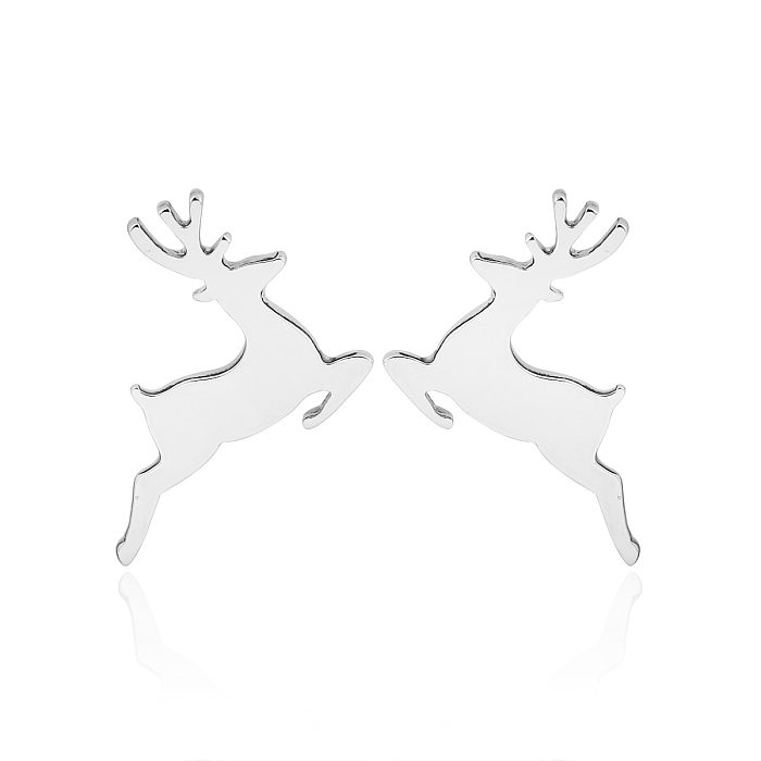 Women'S Simple Style Geometric Stainless Steel  No Inlaid Ear Studs Stainless Steel  Earrings