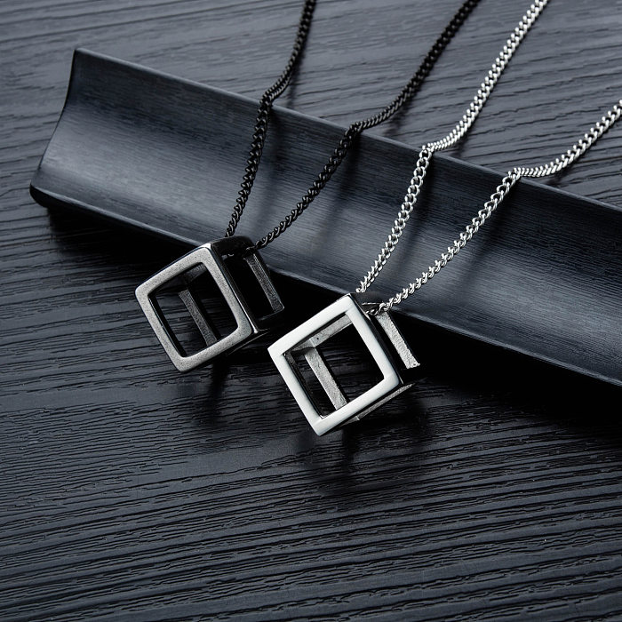 Three-dimensional Trendy Men's Necklace Retro Hollow Pendant Stainless Steel Necklace