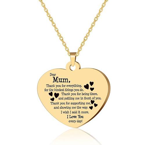 Fashion Letter Heart Shape Stainless Steel  Plating Keychain Necklace 1 Piece