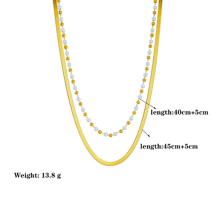 Elegante Damen-Halsketten mit geometrischer Edelstahlbeschichtung