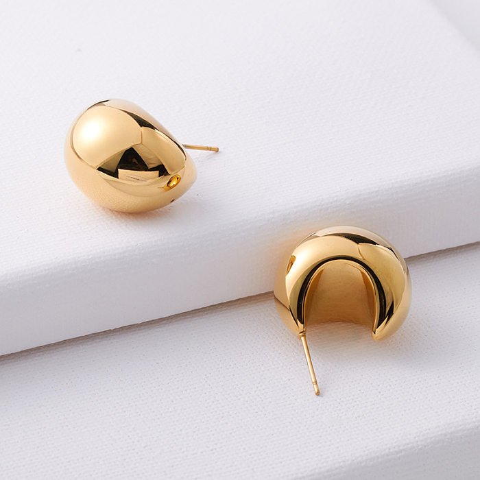 1 Pair Simple Style Solid Color Stainless Steel Plating Ear Studs